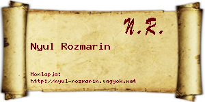 Nyul Rozmarin névjegykártya